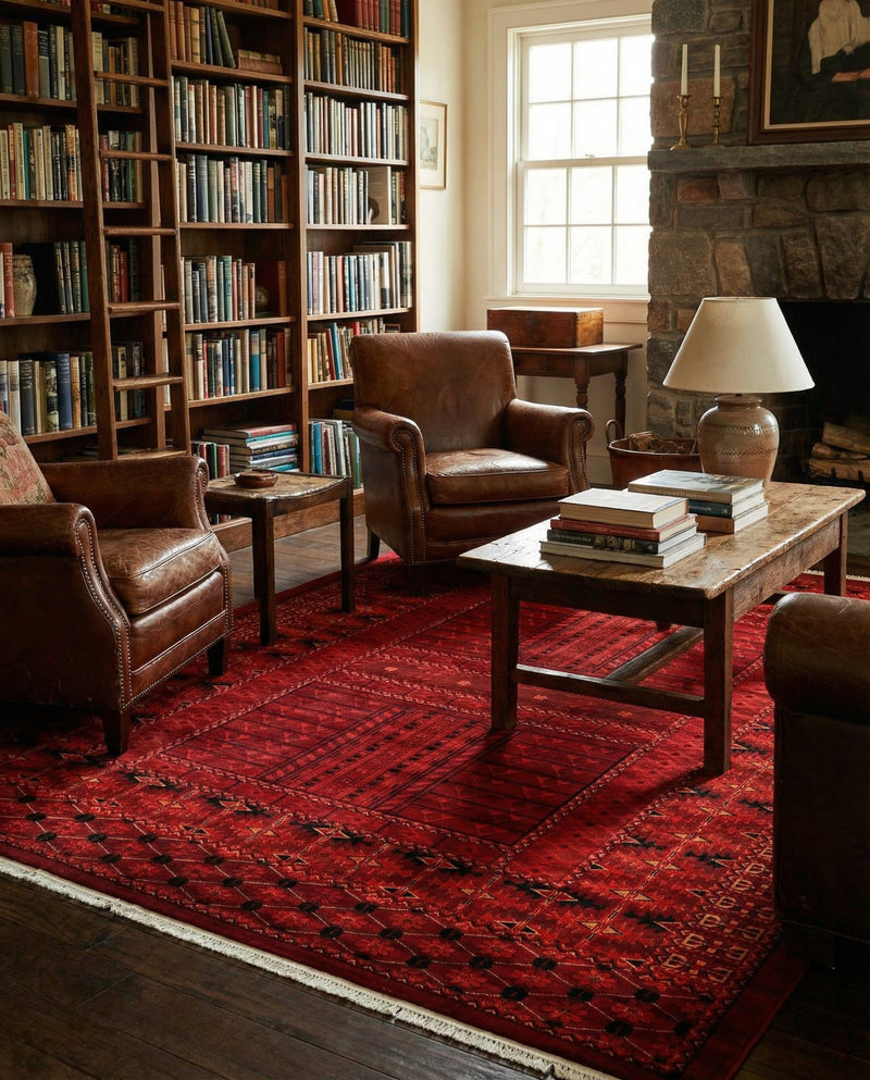 Samarkand Elegance Collection Area Rug -  Ark Rectangle Red  lifestyle 3