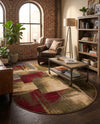Bistro Lounge Collection Area Rug -  Doppio Oval Multi  lifestyle 81