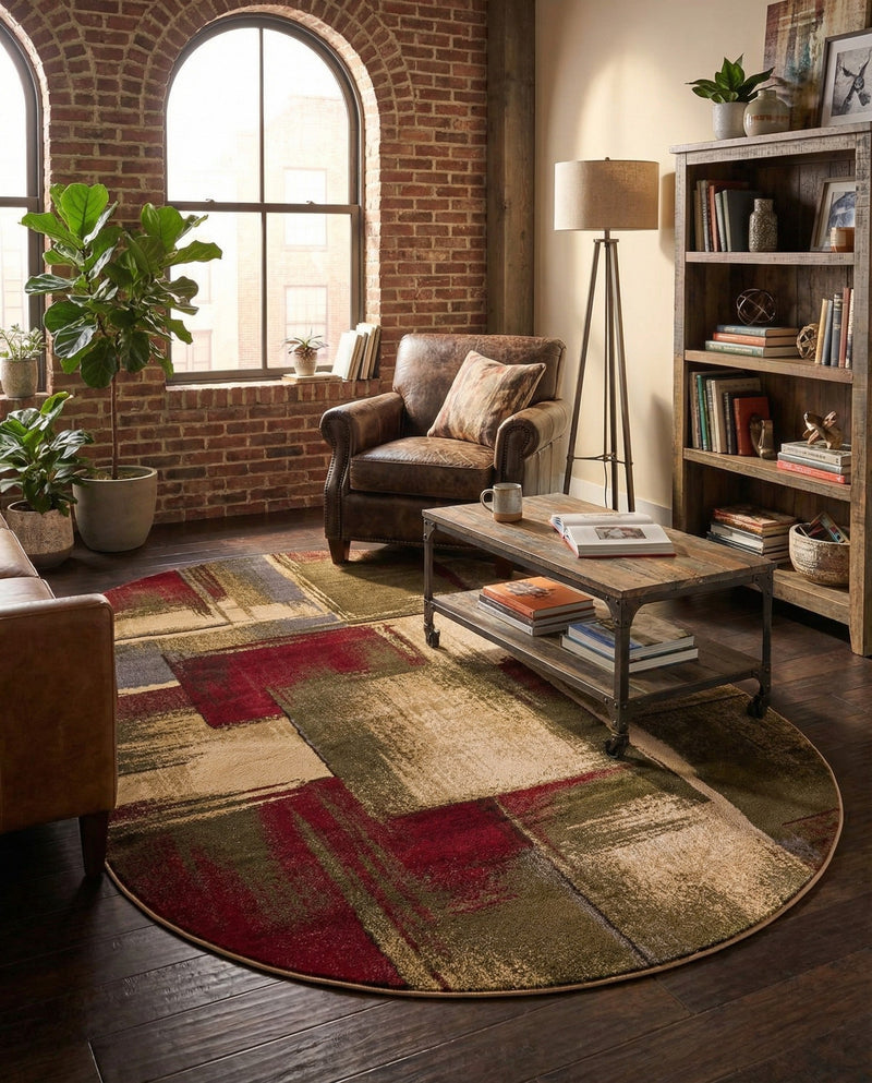 Bistro Lounge Collection Area Rug -  Doppio Oval Multi  lifestyle 81