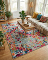 Chromatic Oasis Collection Area Rug -  Lagoon Rectangle Multi  lifestyle 19