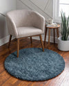 Alpine Plush Collection Area Rug -  Cortina (Marine Blue) Round Marine Blue  lifestyle 65