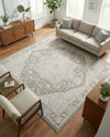 Savannah Series Collection Area Rug - Charleston (Cloud Gray) Square Cloud Gray  lifestyle 45