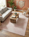 Seychelles Stripes Collection Area Rug - Mahe (Pink) Rectangle Pink  lifestyle 11