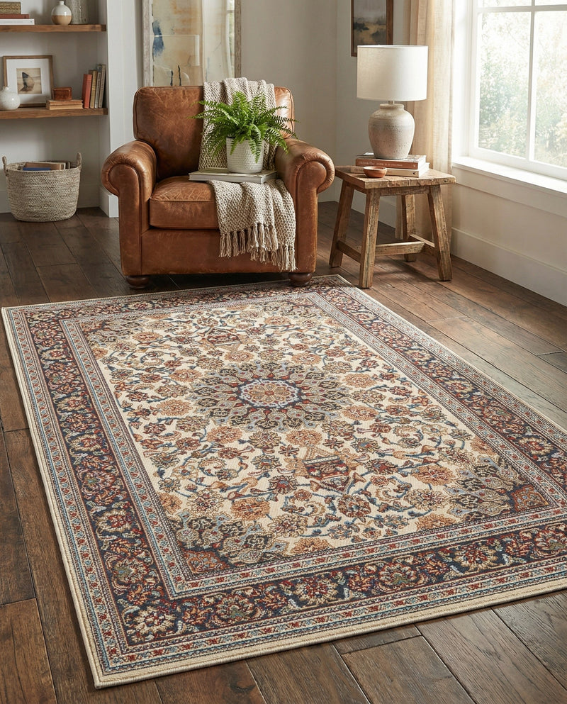 Patio Heritage Collection Area Rug -  Bower Rectangle Ivory  lifestyle 65