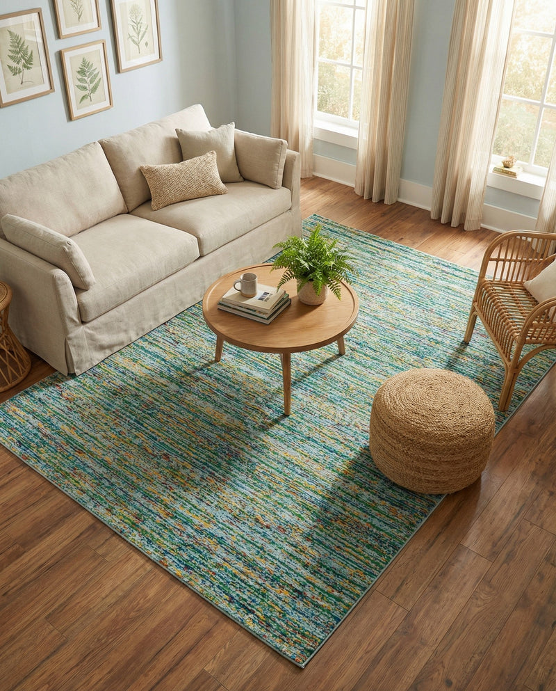 Caribbean Cove Collection Area Rug -  Lucia Rectangle Aqua  lifestyle 35