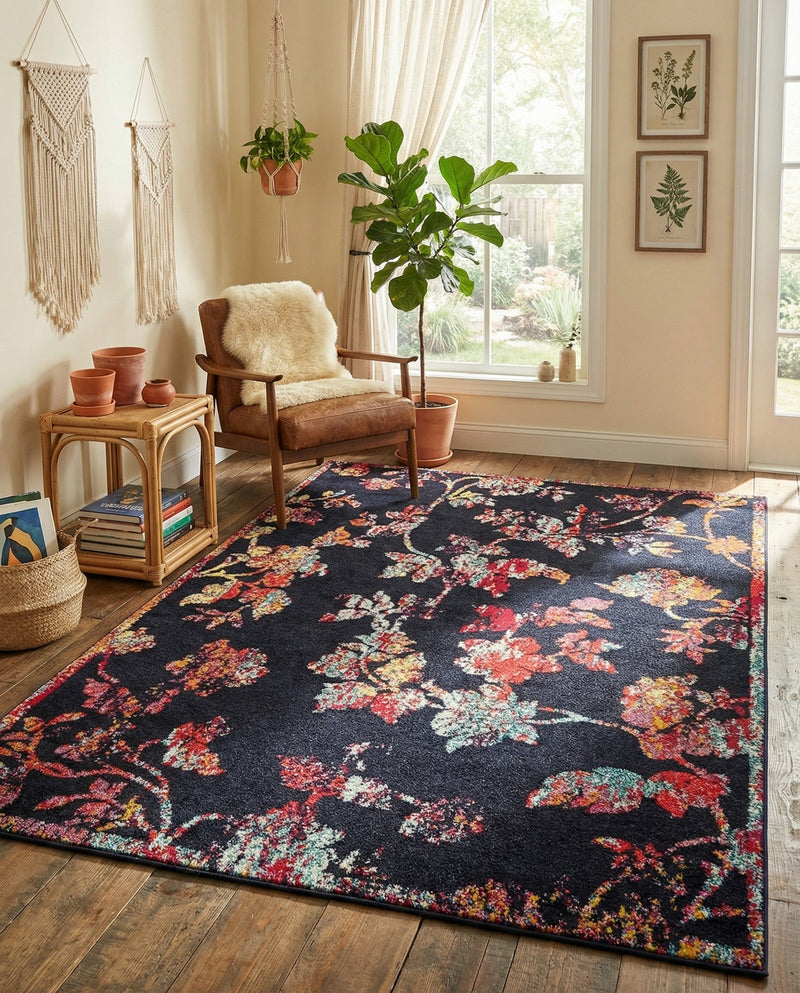 Brighton Terrace Collection Area Rug -  Roedean Rectangle Navy Blue  lifestyle 13