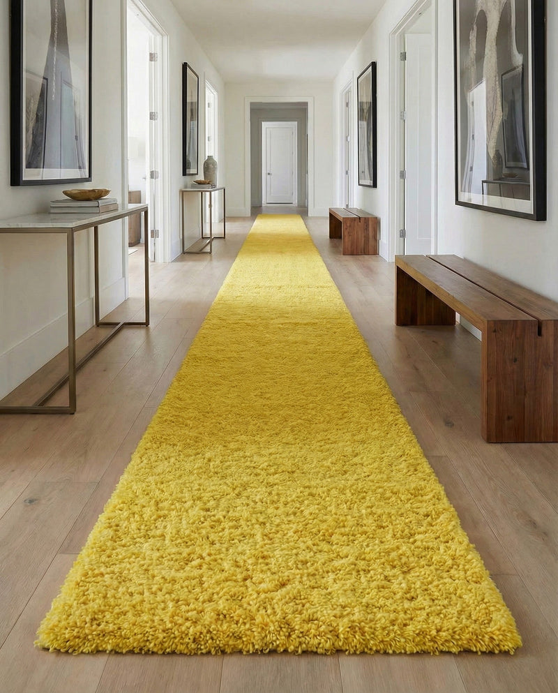 Plush Oasis Collection Area Rug - Serenity (Tuscan Sun Yellow) Runner Tuscan Sun Yellow  lifestyle 57