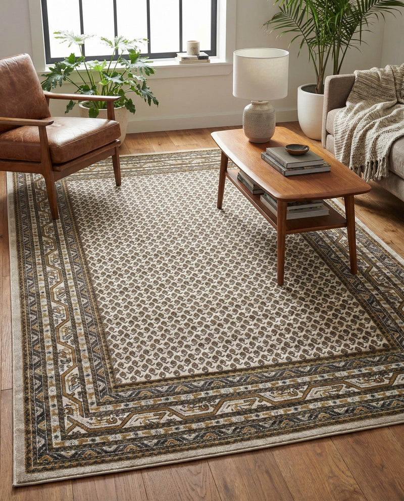 Soho Elegance Collection Area Rug -  Mercer (Beige) Rectangle Beige  lifestyle 4