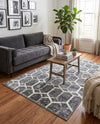 Garden Maze Retreat Collection Area Rug - Hedgegrove Rectangle Grey  lifestyle 33