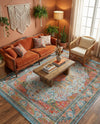 Caribbean Breeze Collection Area Rug -  Floriana Rectangle Light Blue  lifestyle 16