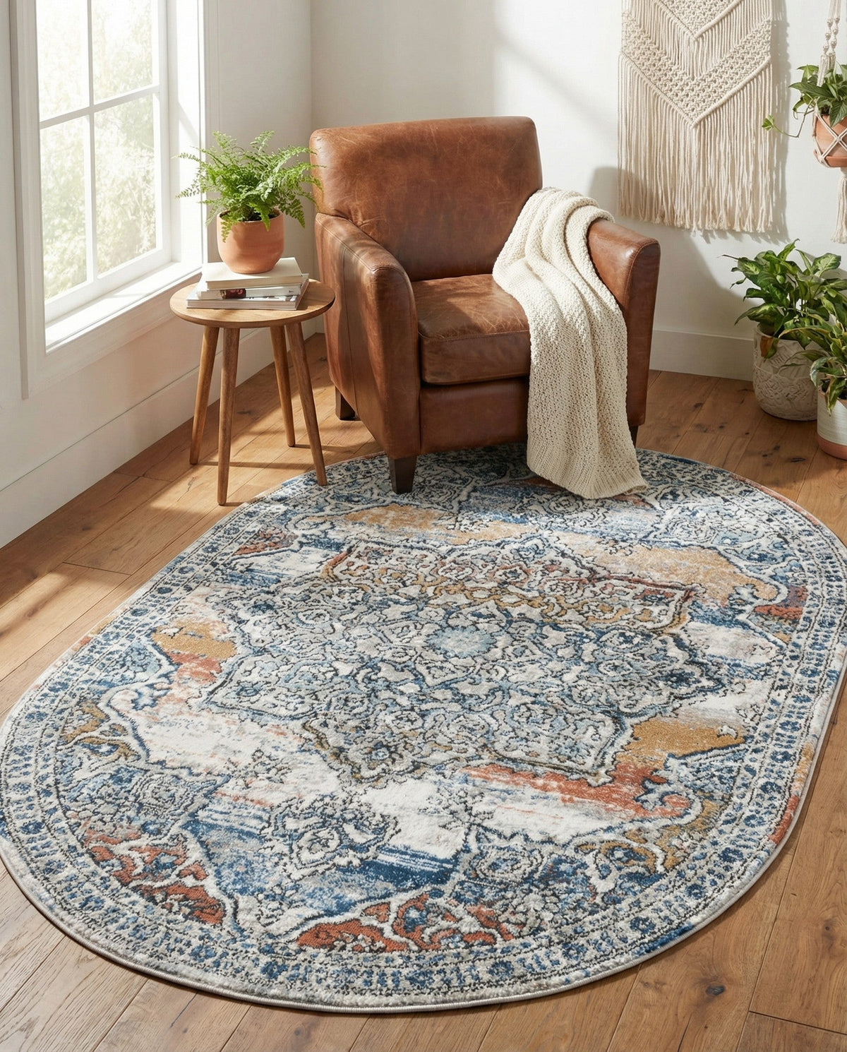 Mykonos Manor Collection Area Rug -  Tinos (Multi) Oval Multi  lifestyle 87
