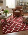 Lattice Gardens Collection Area Rug -  Bloomfield (Dark Terracotta) Rectangle Dark Terracotta  lifestyle 14