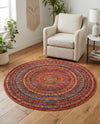 Caribbean Cove Collection Area Rug -  Martinique Round Multi  lifestyle 35