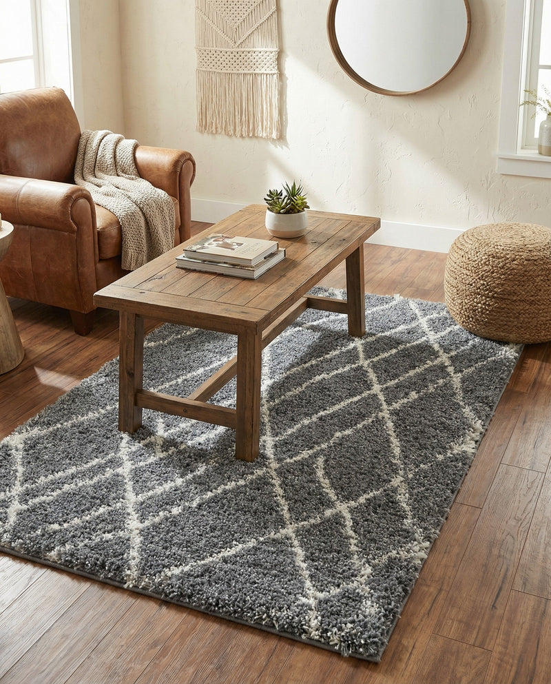 Cozy Haven Shag Collection Area Rug - Serenity (Pebble Gray) Rectangle Pebble Gray  lifestyle 18