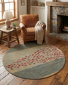 Zagros Oasis Collection Area Rug -  Kermanshah Round Blue  lifestyle 46
