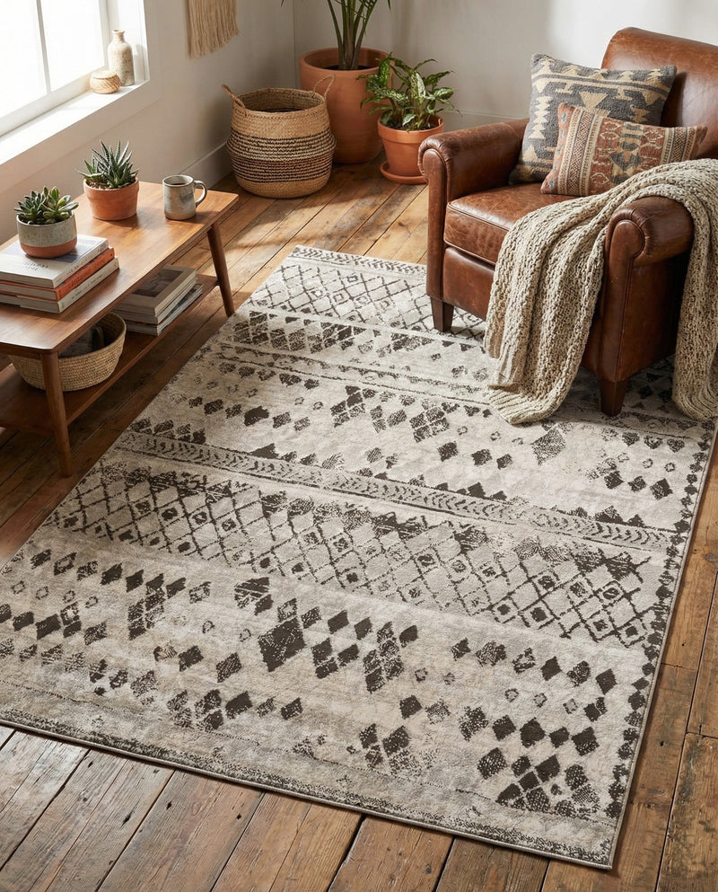Dresden Elegance Collection Area Rug -  Zittau Rectangle Gray  lifestyle 44