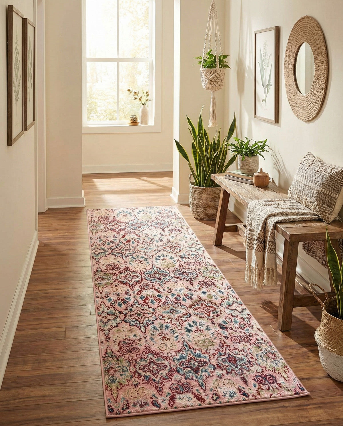 Savannah Elegance Collection Area Rug -  Forsyth Runner Pink  lifestyle 120
