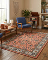 Casablanca Tapestry Collection Area Rug -  Marrakech (Salmon) Rectangle Salmon  lifestyle 13