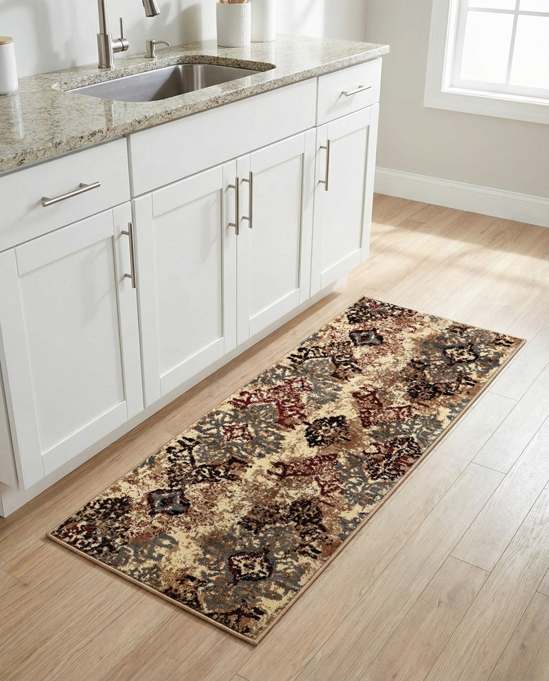 Bistro Lounge Collection Area Rug -  Piccolo Runner Beige  lifestyle 67