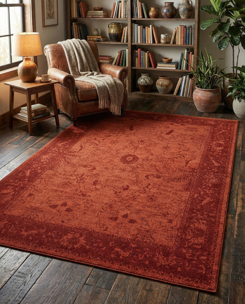 Horizon Collection Area Rug -  Apex (Rust Red) Rectangle Rust Red  lifestyle 20
