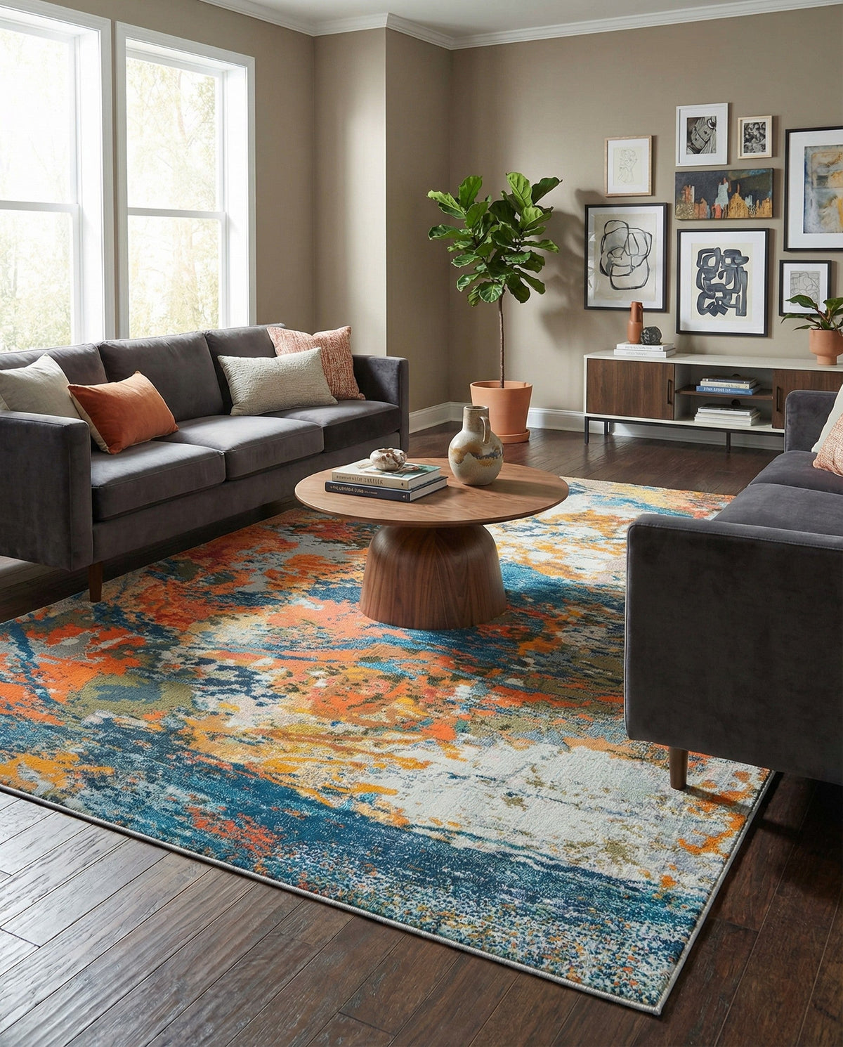 Colorburst Oasis Collection Area Rug -  Chroma Rectangle Multi  lifestyle 4
