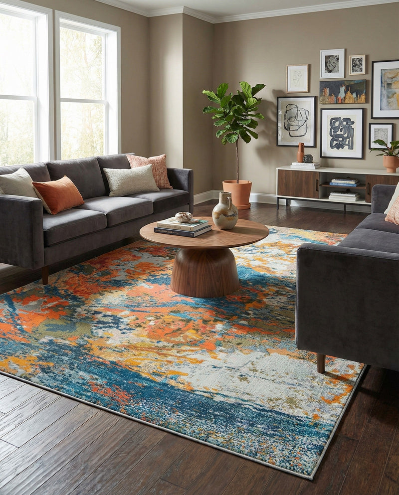 Colorburst Oasis Collection Area Rug -  Chroma Rectangle Multi  lifestyle 4