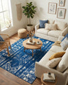 Brighton Stripes Collection Area Rug - Sussex (Navy Blue) Rectangle Navy Blue  lifestyle 7