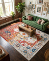Parisian Elegance Collection Area Rug - Versailles (Rust Red) Rectangle Rust Red  lifestyle 14