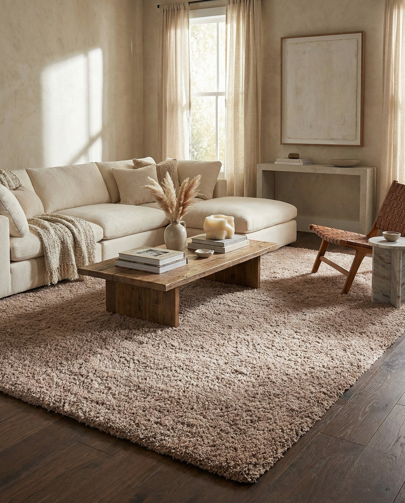 Eternal Plush Oasis Collection Area Rug -  Tranquility (Khaki) Rectangle Khaki  lifestyle 17
