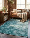 Sahara Essence Collection Area Rug - Oasis (Teal) Rectangle Teal  lifestyle 8