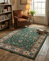 Casablanca Tapestry Collection Area Rug -  Marrakech (Emerald Green) Rectangle Emerald Green  lifestyle 11