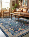 Seville Stripes Collection Area Rug -  Malaga (Navy Blue) Rectangle Navy Blue  lifestyle 18