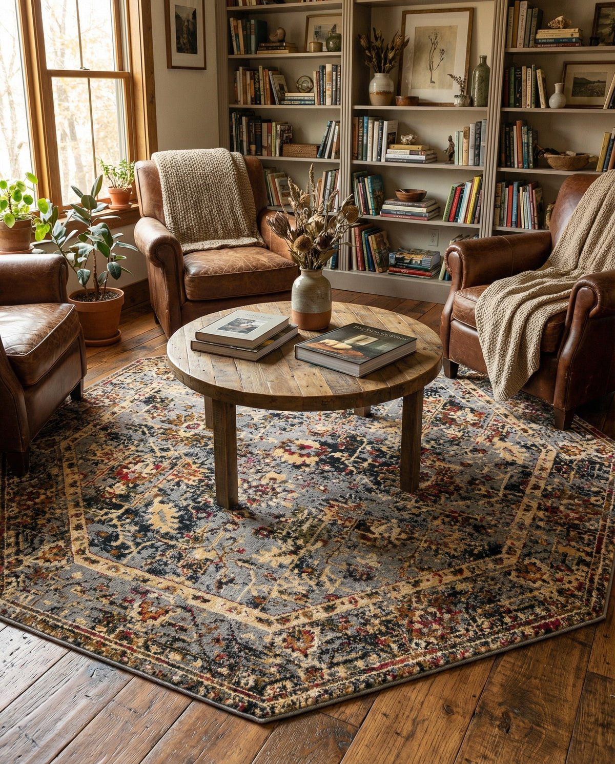 Neptune Elegance Collection Area Rug -  Galatea (Blue) Octagon Blue  lifestyle 29