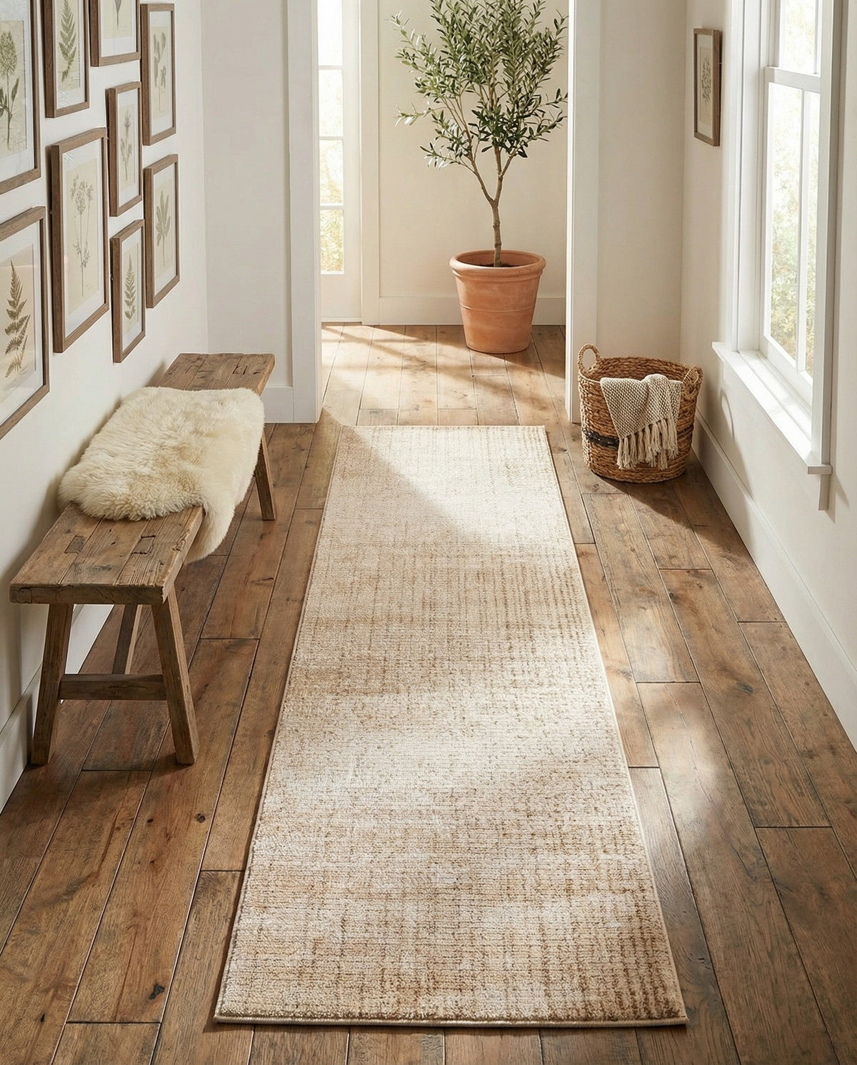 Jewel Oasis Collection Area Rug - Sapphire (Ivory) Runner Ivory  lifestyle 134