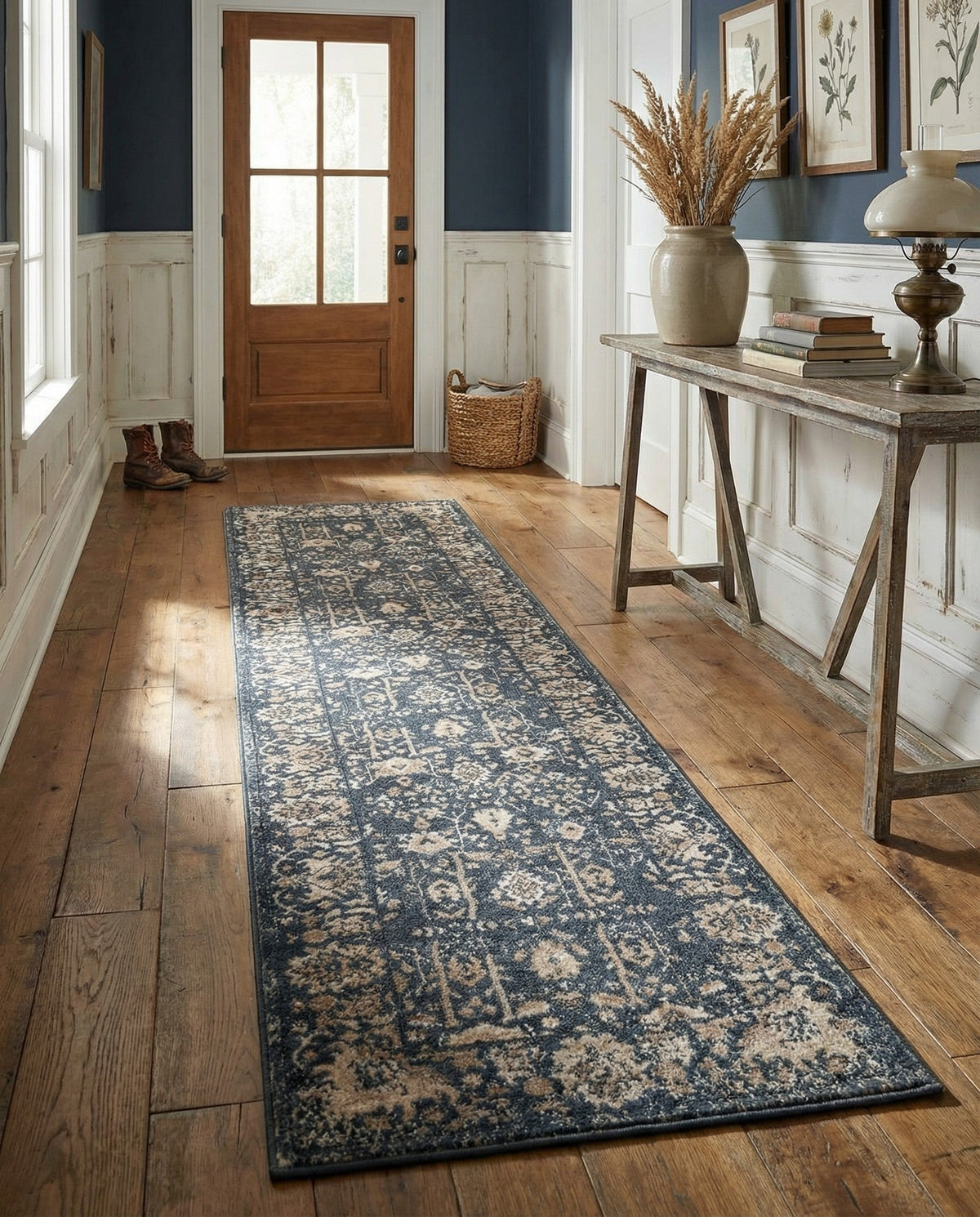 Cascade Range Collection Area Rug -  Shasta (Blue) Runner Blue  lifestyle 114