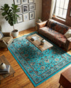 Isfahan Elegance Collection Area Rug - Naghsh-e Jahan (Turquoise) Rectangle Turquoise  lifestyle 14