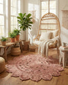 Woven Seaside Jute Collection Area Rug - Coastalhaven (Pink) Round Pink  lifestyle 26