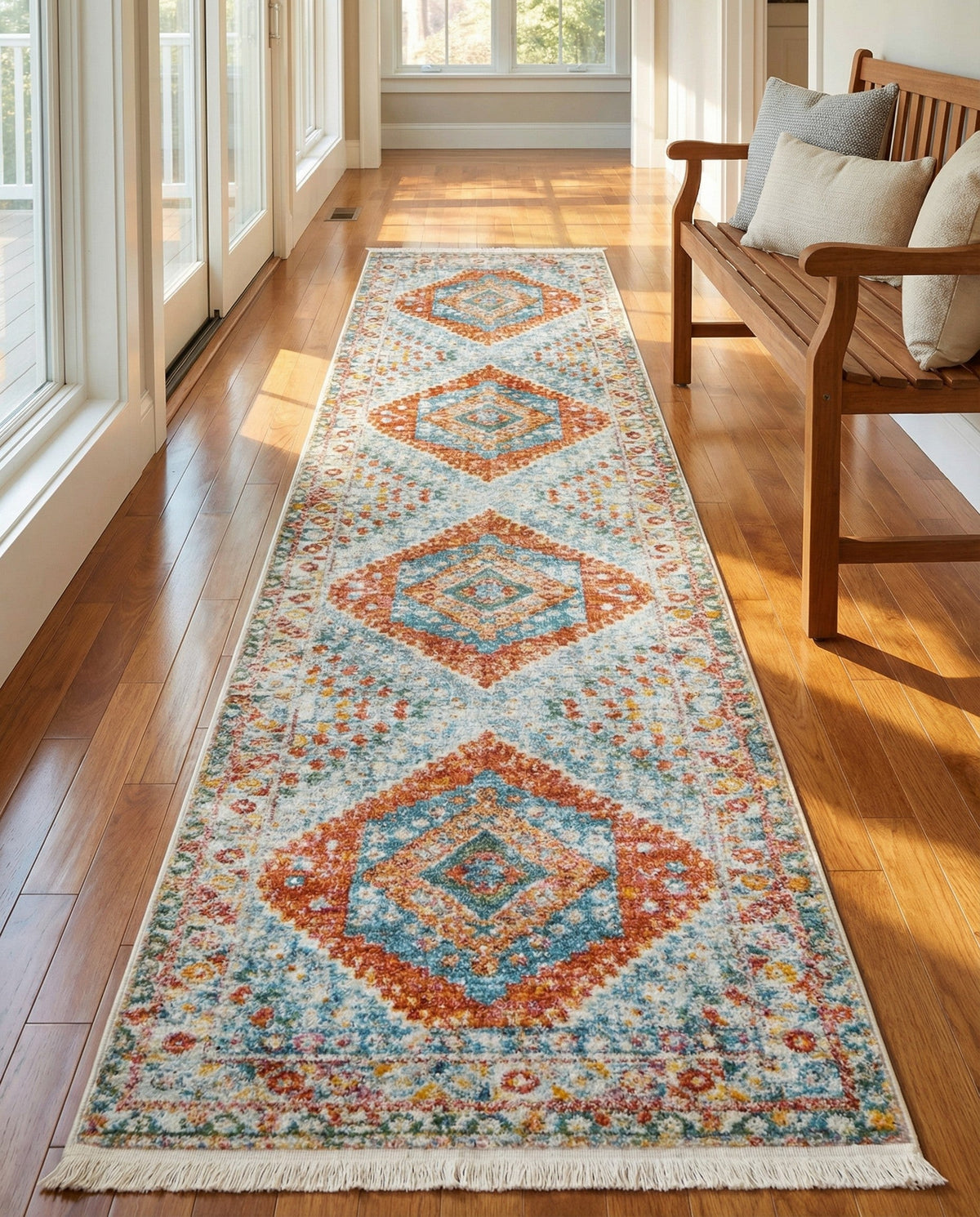 Arcadia Rugs Collection Area Rug -  Xanadu Runner Salmon  lifestyle 95