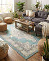 Beverly Grove Collection Area Rug -  Fairfax (Aqua) Rectangle Aqua  lifestyle 16