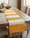 Tassel Trail Collection Area Rug - Pathway (Beige) Table Runner Beige  lifestyle 37