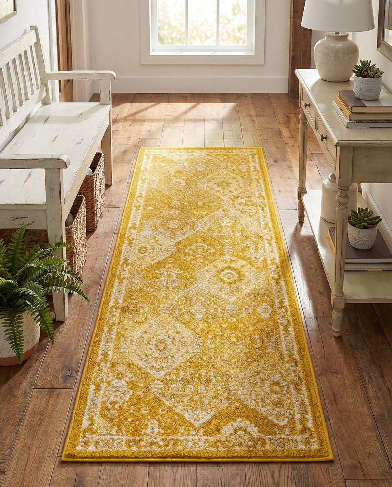 Brighton Terrace Collection Area Rug -  Rottingdean (Yellow) Runner Yellow  lifestyle 48