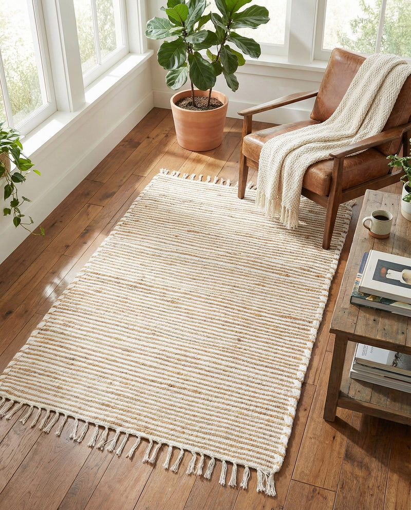 Osian Looms Collection Area Rug - Capri Rectangle Natural  lifestyle 48