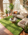 Plush Oasis Collection Area Rug - Serenity (Grass Green) Rectangle Grass Green  lifestyle 24