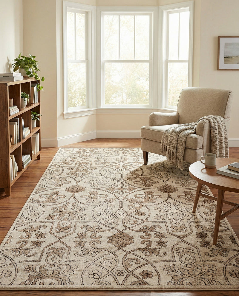 Andes Summit Collection Area Rug -  Merida Rectangle Dark Beige  lifestyle 18
