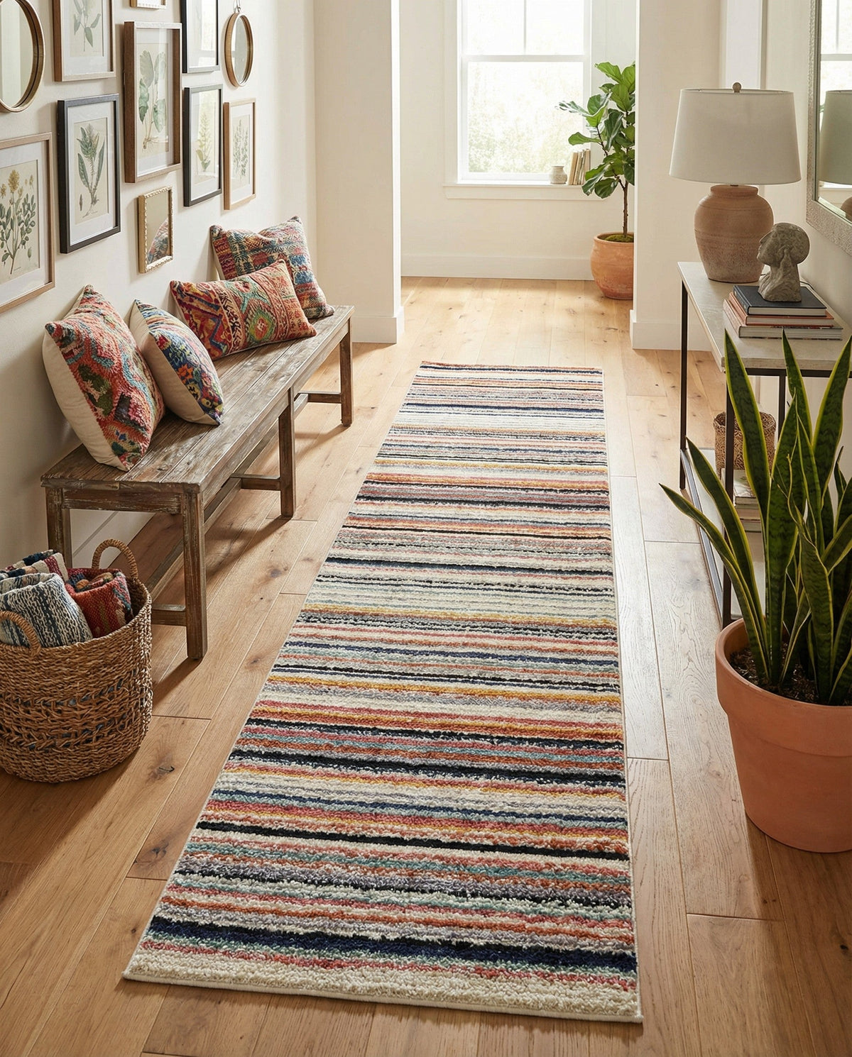 Marrakech Mosaic Collection Area Rug - Casablanca Runner Ivory  lifestyle 46