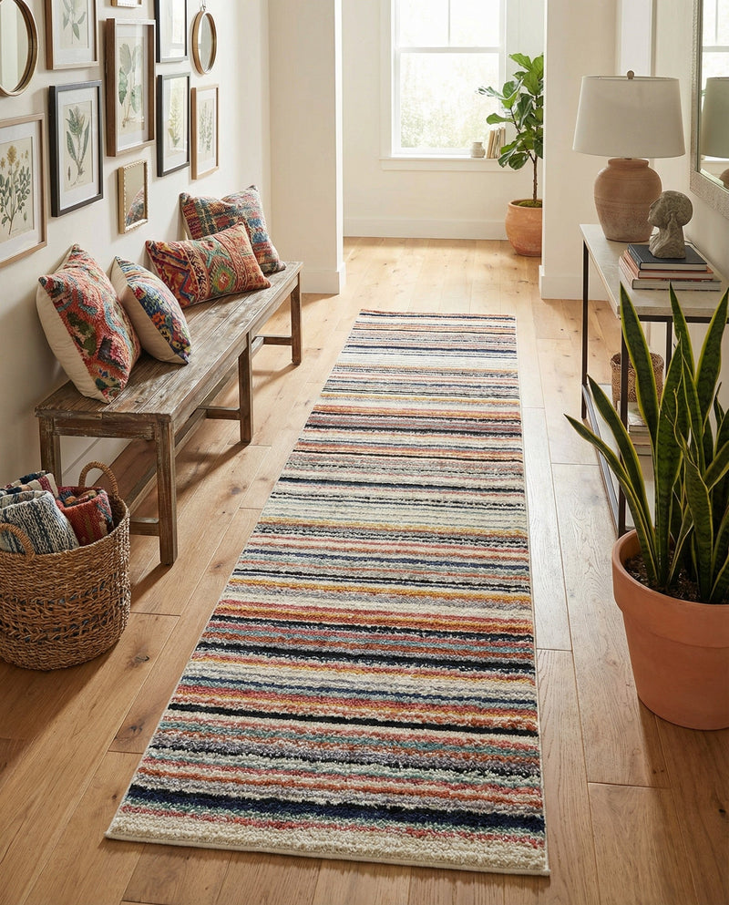 Marrakech Mosaic Collection Area Rug - Casablanca Runner Ivory  lifestyle 46