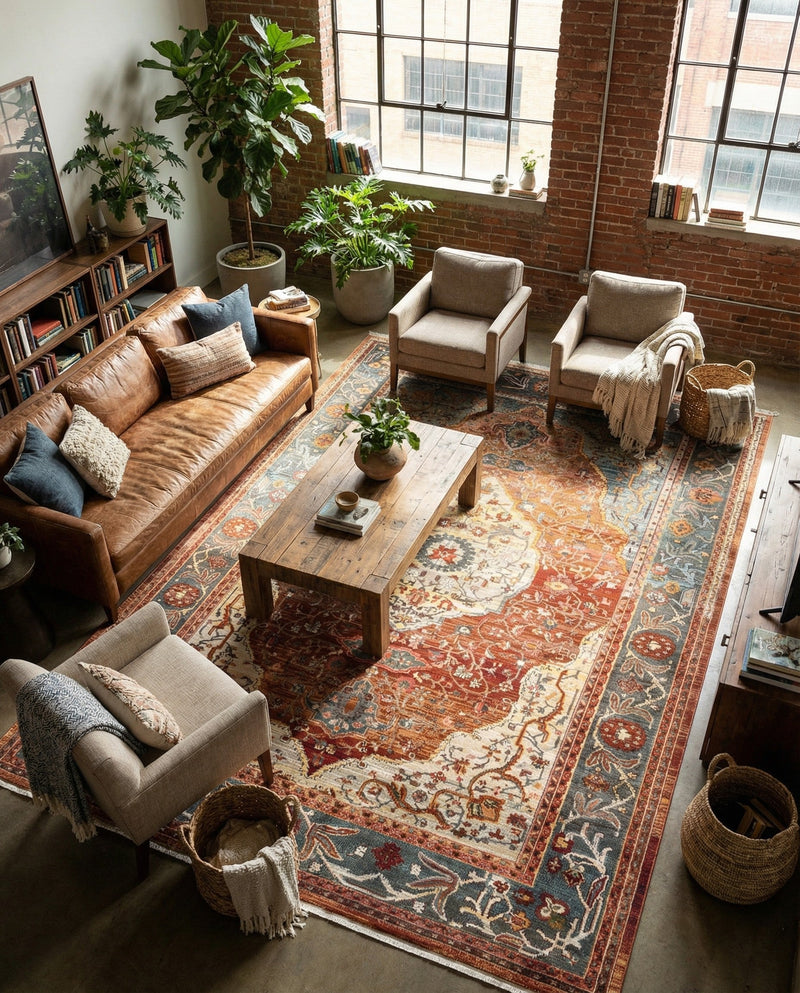 Caribbean Breeze Collection Area Rug -  Vieques Rectangle Rust Red  lifestyle 51