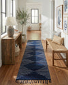 Thar Cotton Collection Area Rug - Jaisalmer (Navy Blue) Runner Navy Blue  lifestyle 65