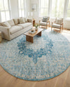 Coastal Haven Collection Area Rug - Seabreeze (Navy Blue) Round Navy Blue  lifestyle 59