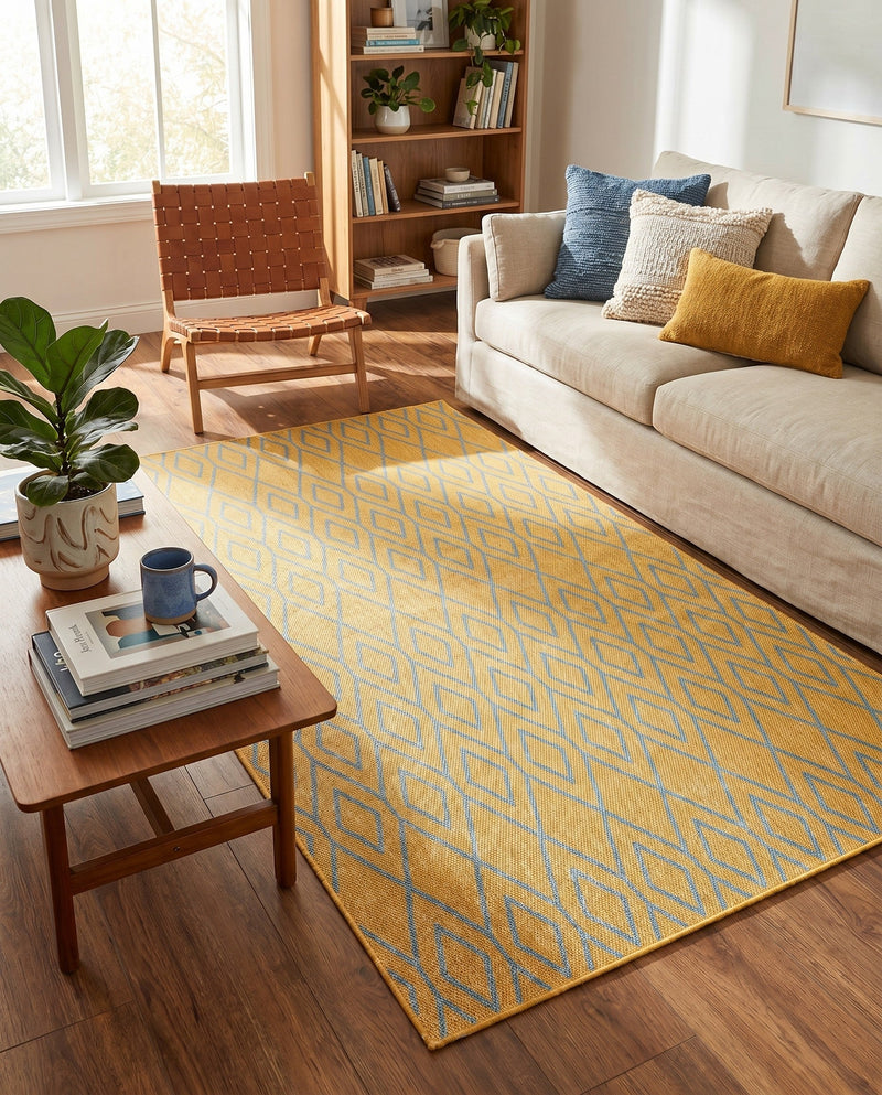 Urban Oasis Rugs Collection Area Rug -  Boulevard (Yellow and Aqua) Rectangle Yellow and Aqua  lifestyle 4